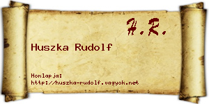 Huszka Rudolf névjegykártya